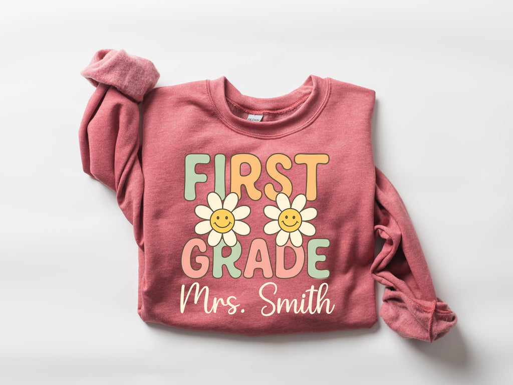 Custom Teacher Name Shirt: First Day of School Gift, Matching Team Tees