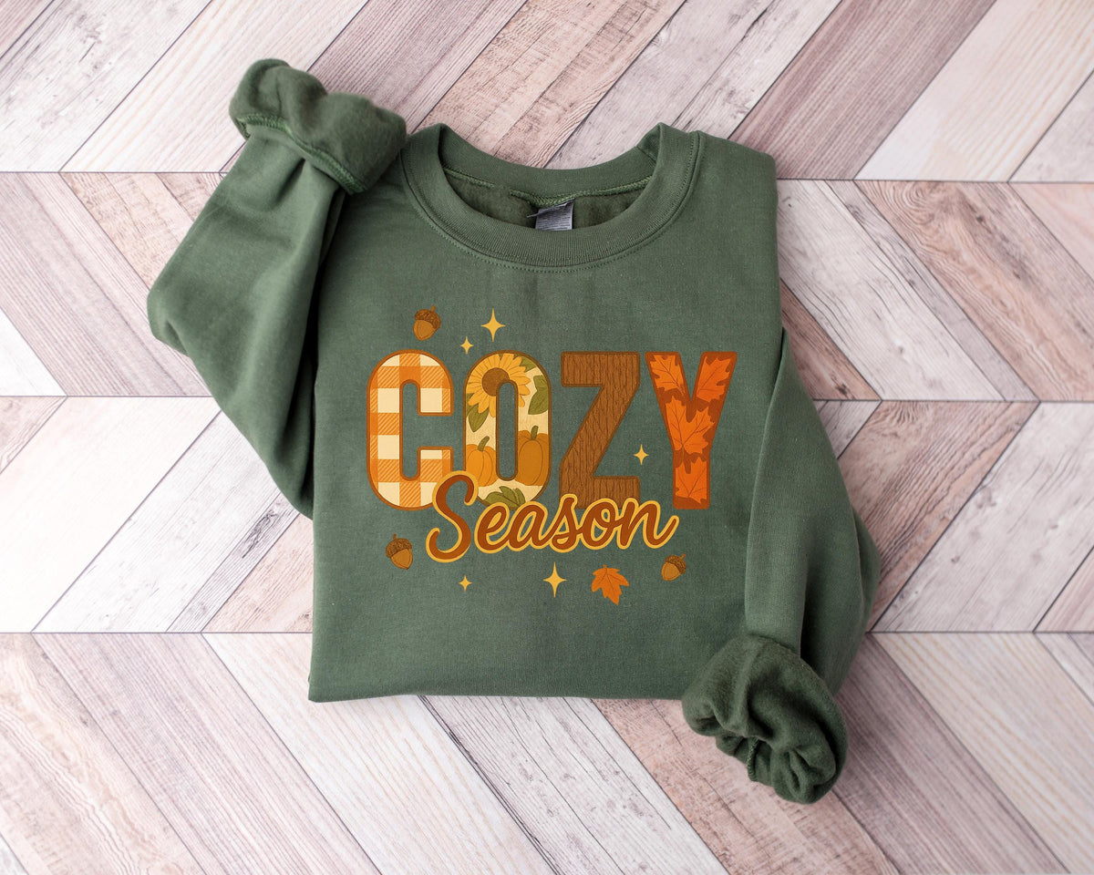 Cozy Season Sweatshirt: Retro Fall Graphic Tee