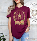 Floral Marian Cross Catholic T-Shirt: Virgin Mary Religious Gift