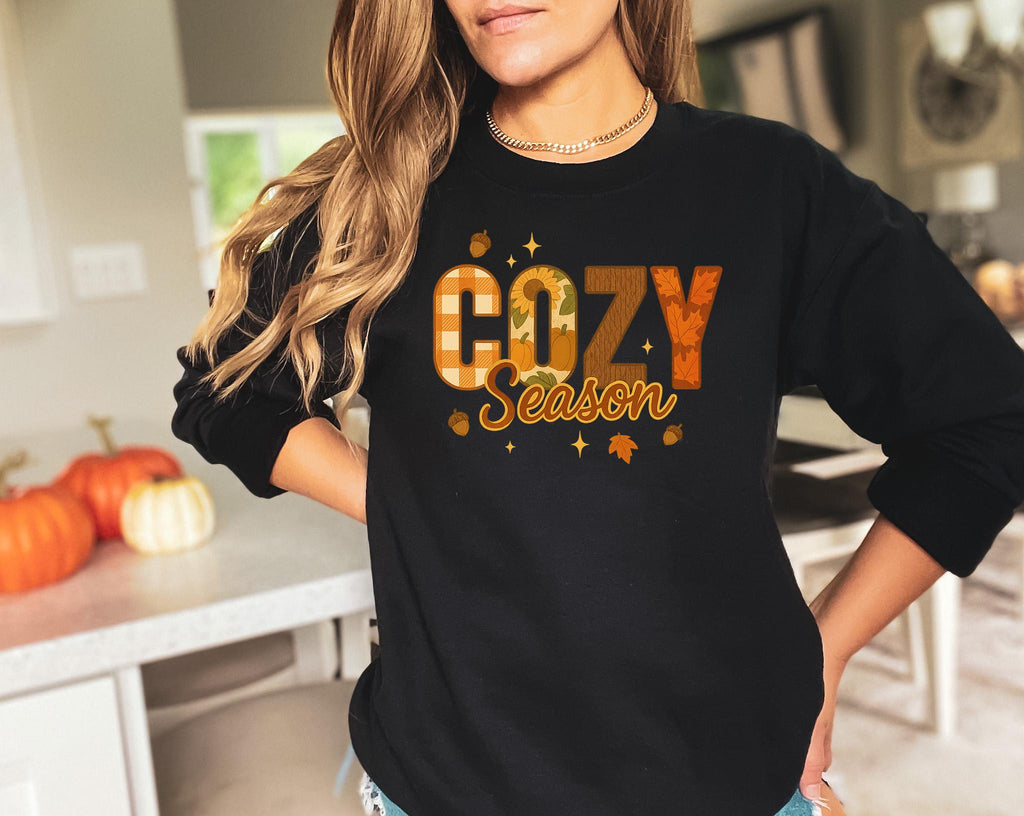 Cozy Season Sweatshirt: Retro Fall Graphic Tee