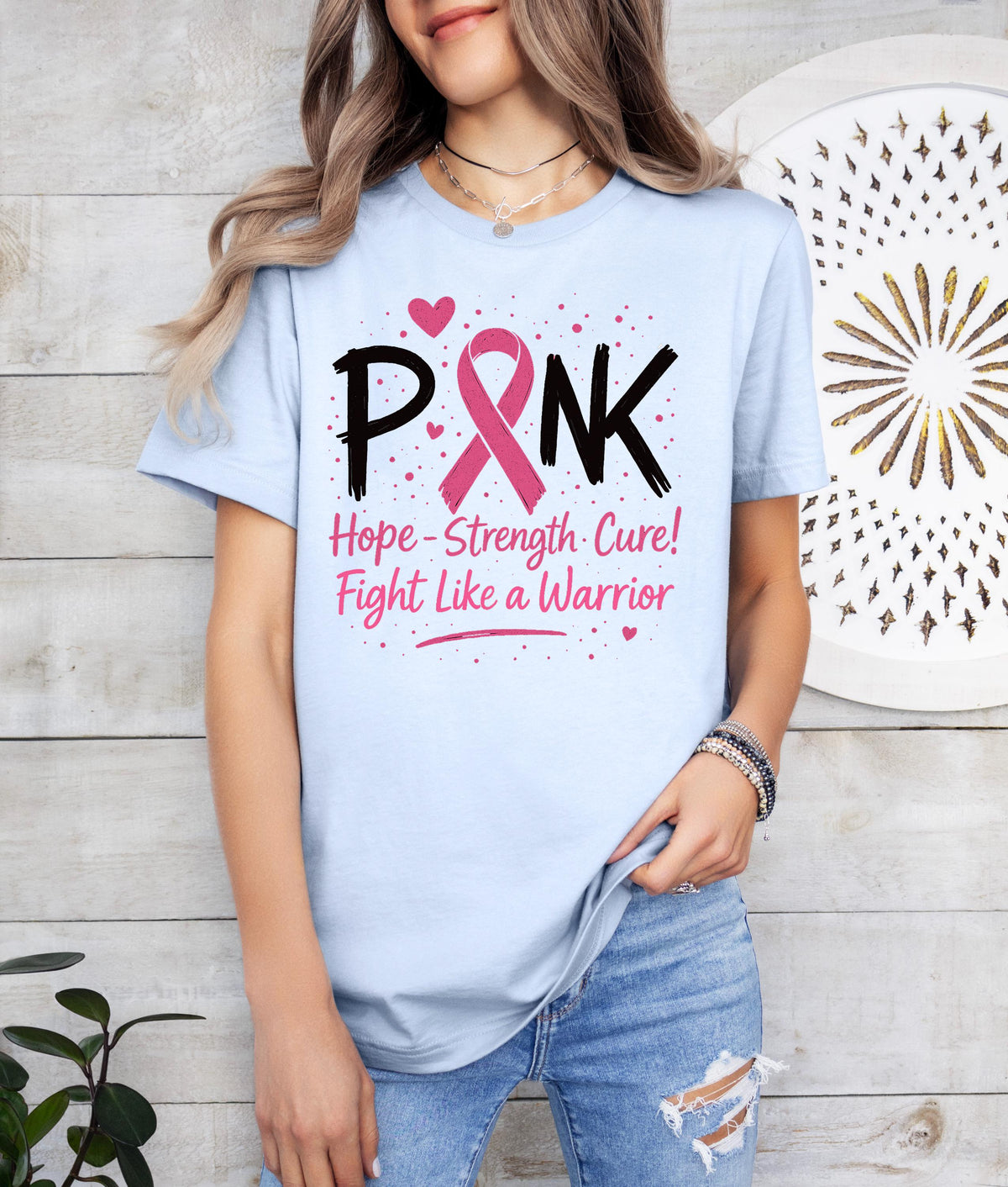 Breast Cancer Awareness Shirt, PINK Ribbon Support Tee