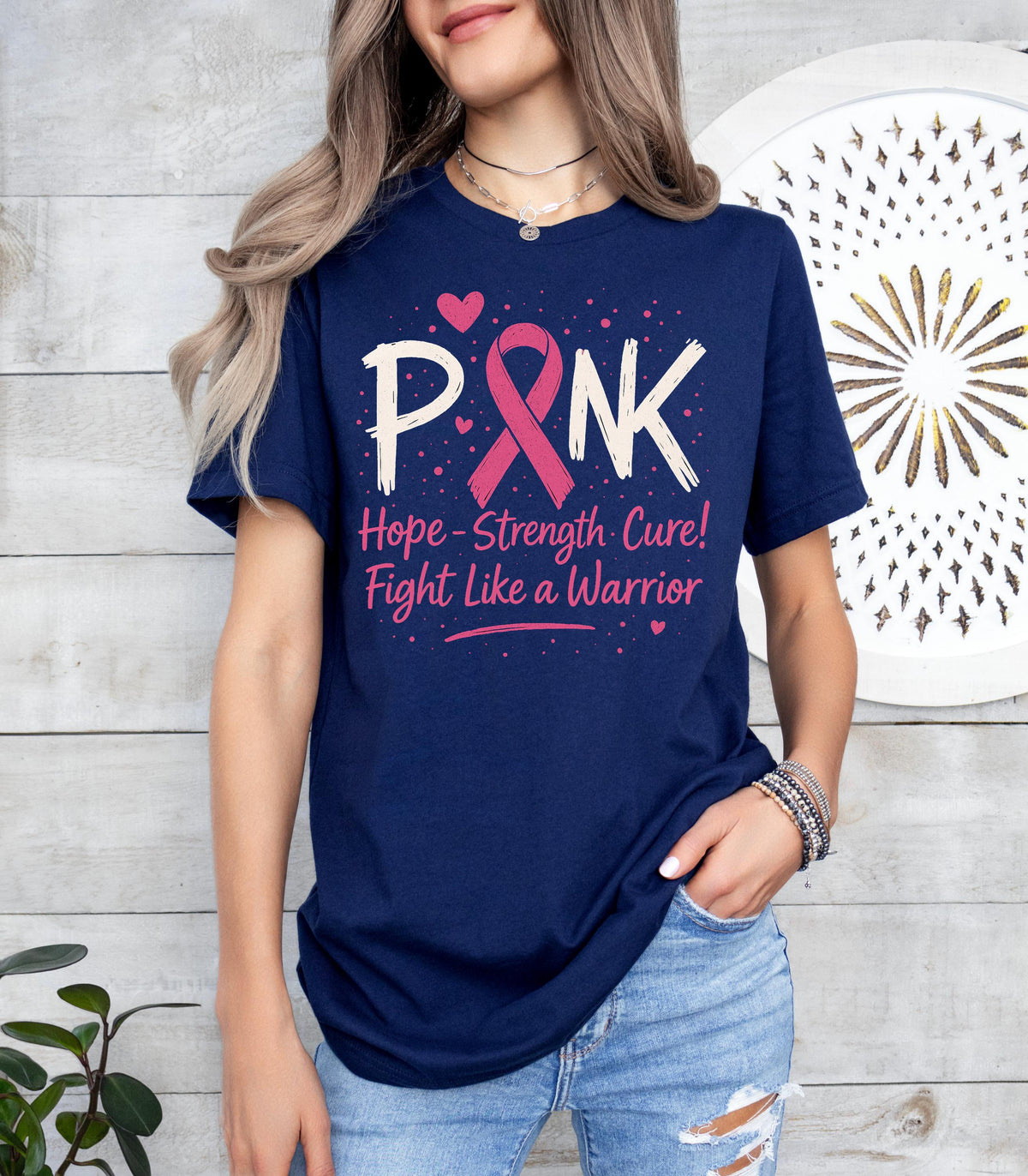 Breast Cancer Awareness Shirt, PINK Ribbon Support Tee