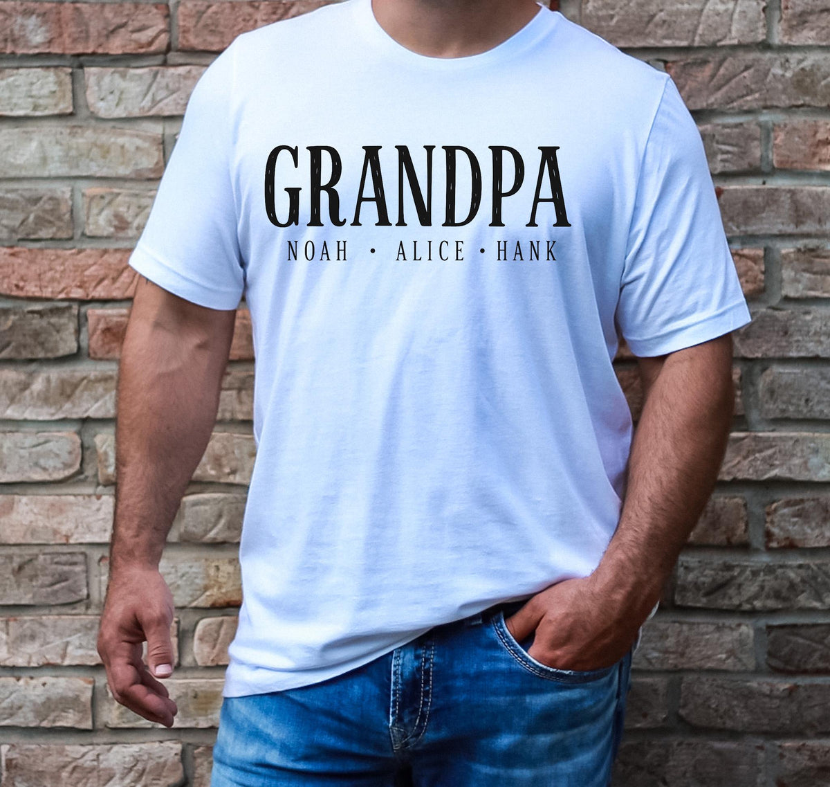 Custom Grandpa Sweatshirt With Kids Names, Fathers Day Gift