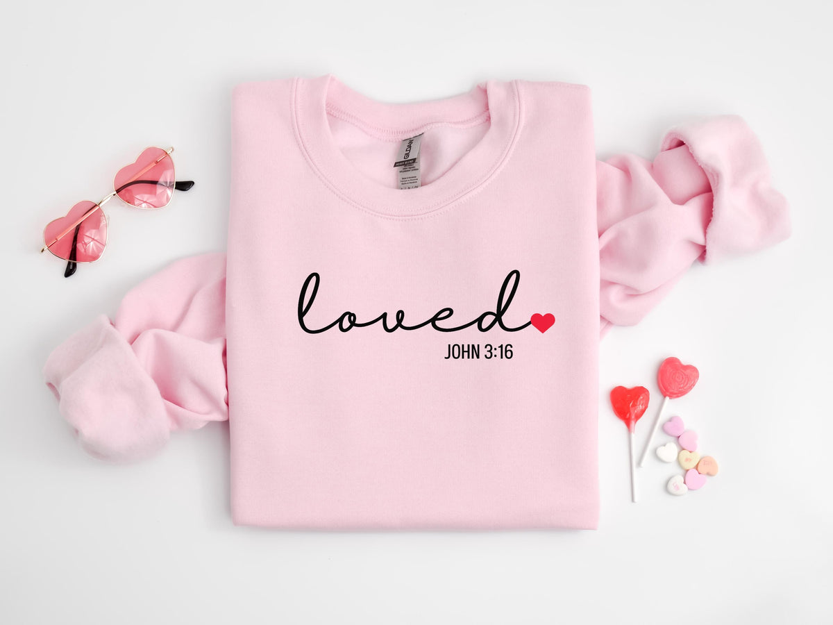 John 3:16 Valentine Sweatshirt, Christian Bible Verse Shirt