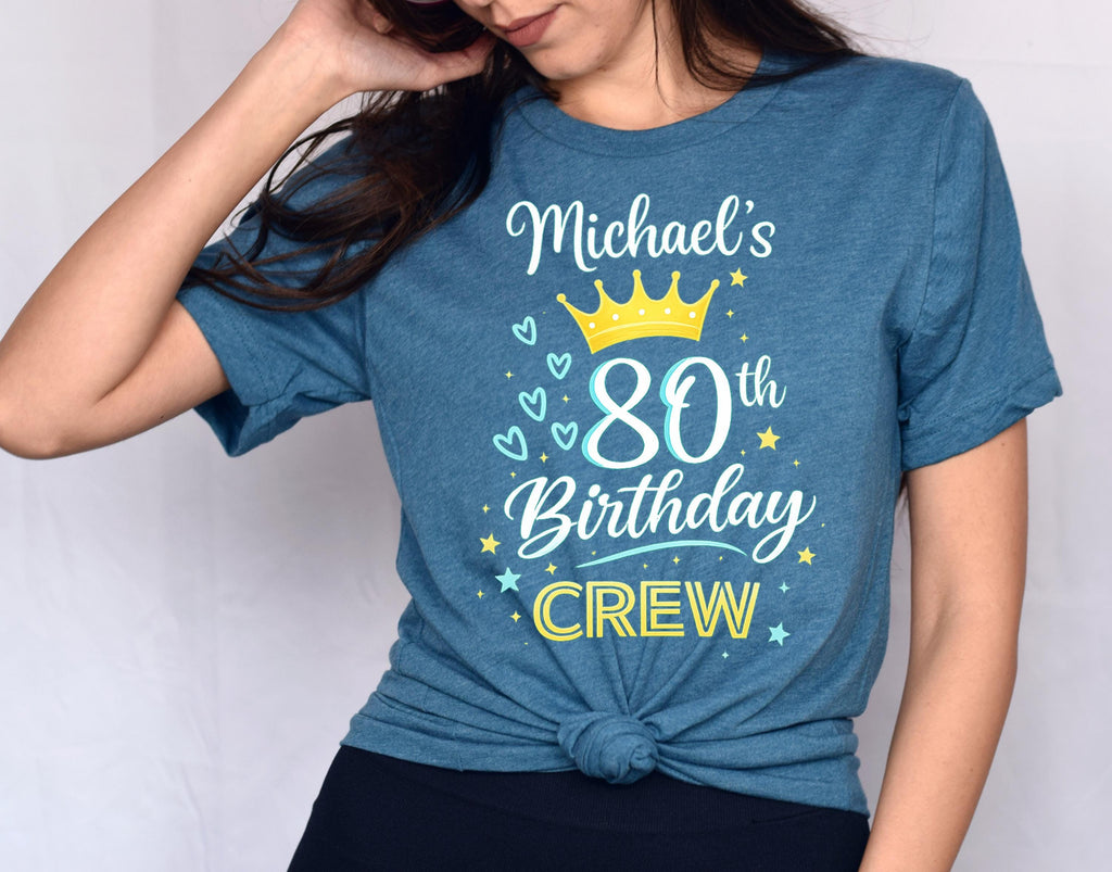 80th Birthday Crew T-Shirt, King Papa Tee