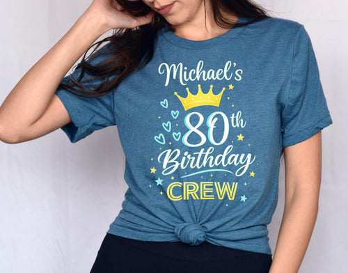 80th Birthday Crew T-Shirt, King Papa Tee