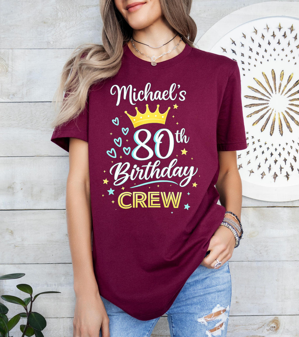 80th Birthday Crew T-Shirt, King Papa Tee