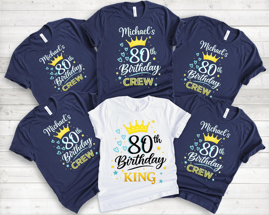 80th Birthday Crew T-Shirt, King Papa Tee