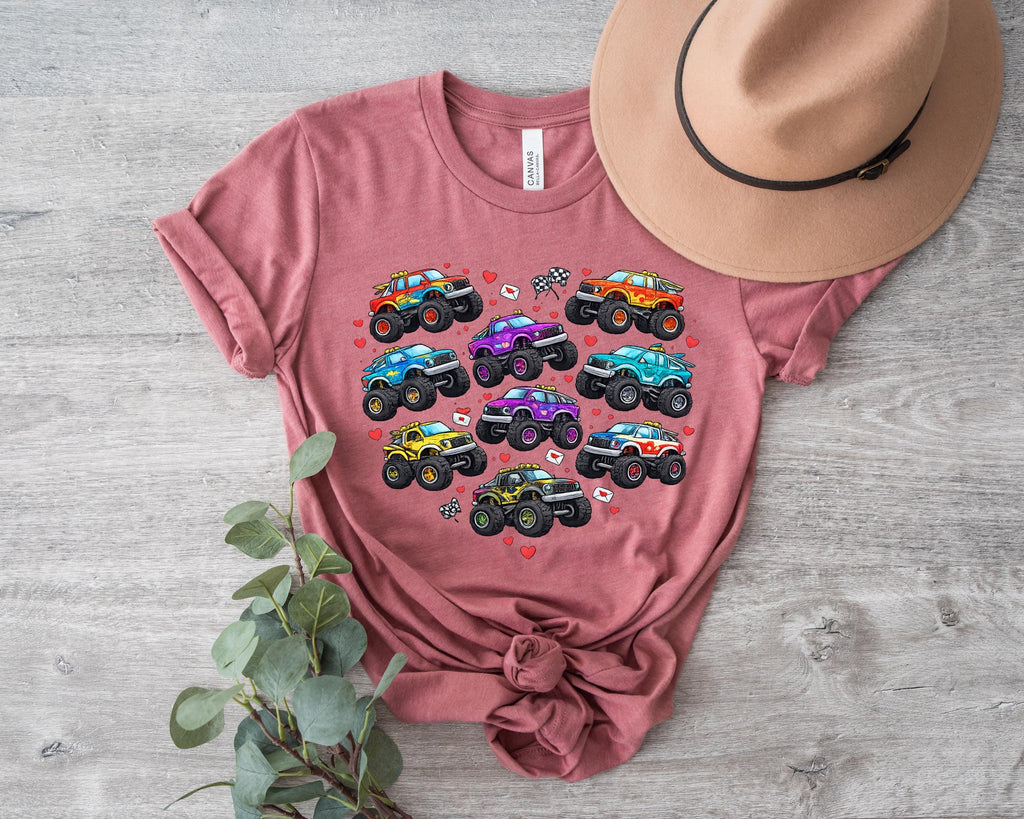 Monster Truck Valentine Shirt, Boys Kids Toddler Outfit