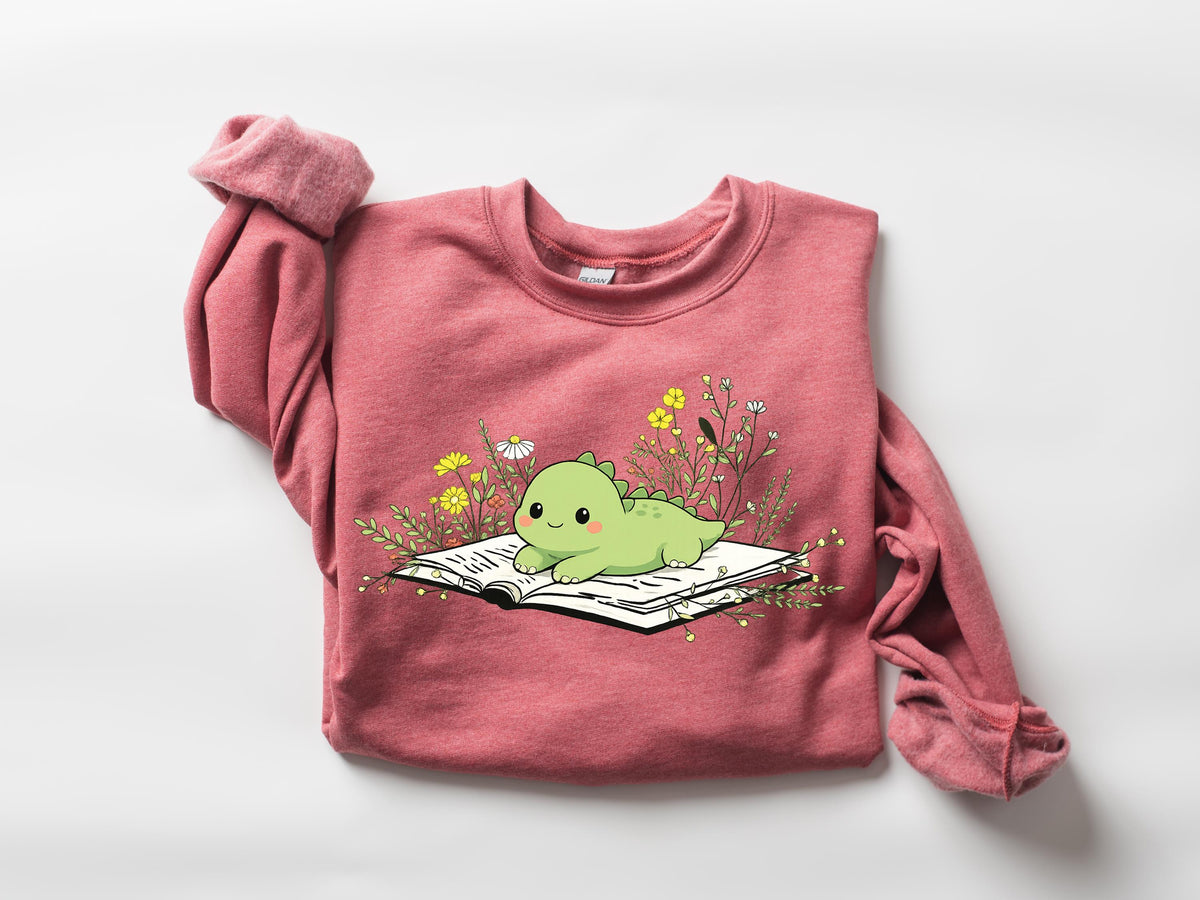 Dragon Book Sweatshirt, Cottagecore Bookworm Sweater