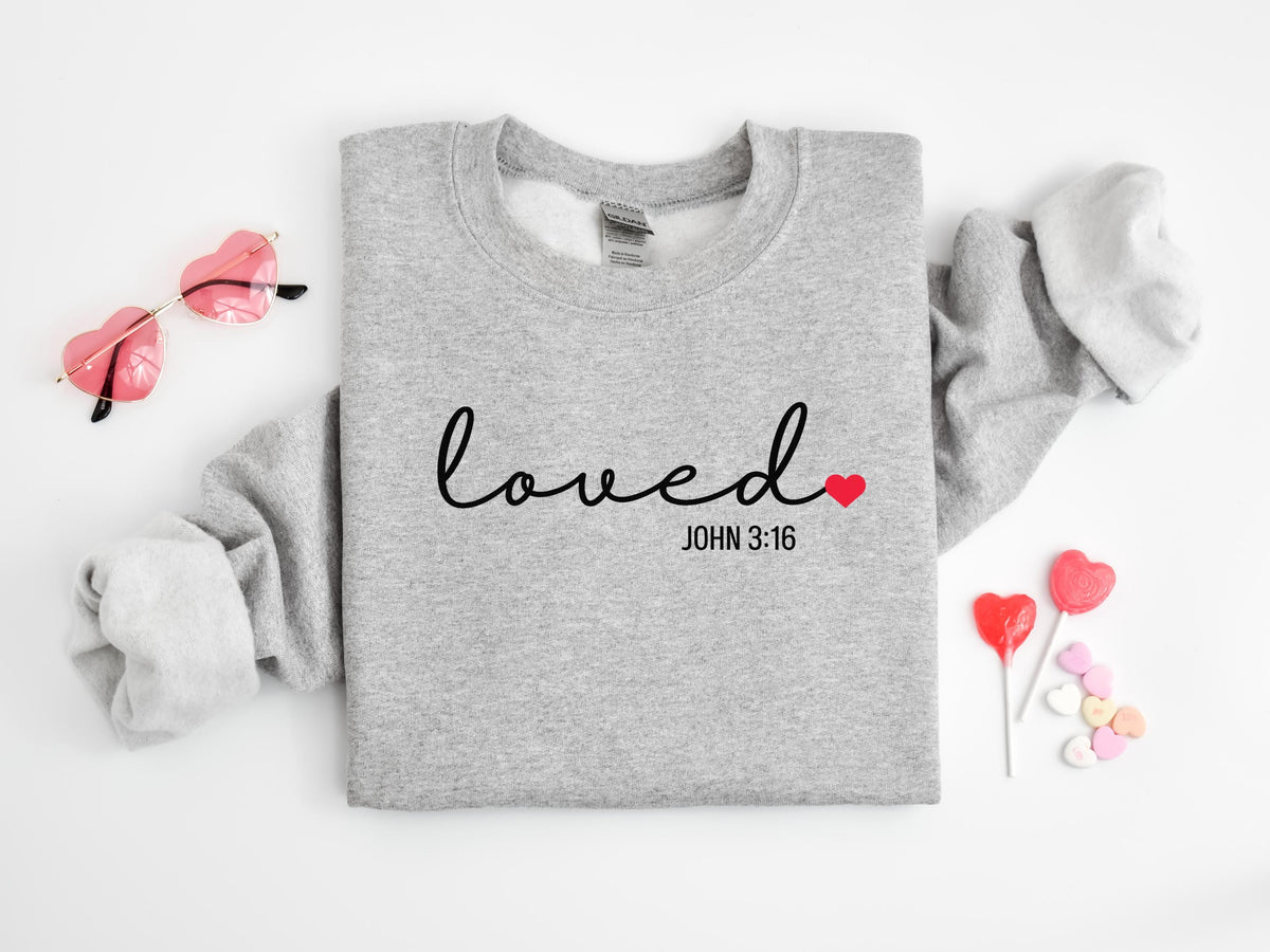John 3:16 Valentine Sweatshirt, Christian Bible Verse Shirt