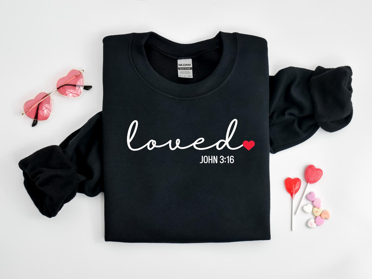 John 3:16 Valentine Sweatshirt, Christian Bible Verse Shirt