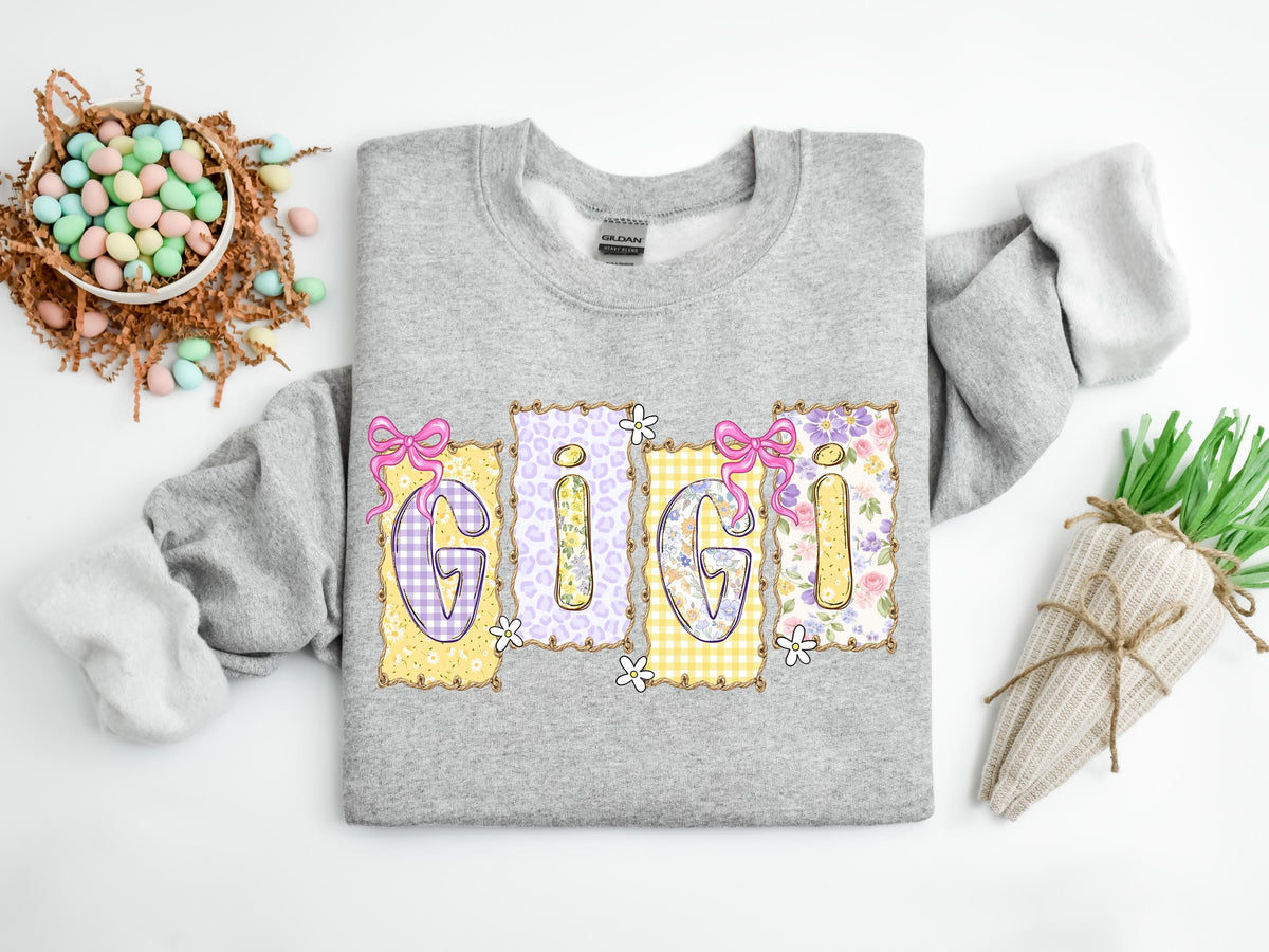 Floral Mama Easter Shirt, Patchwork Tee, Retro Nana Shirt