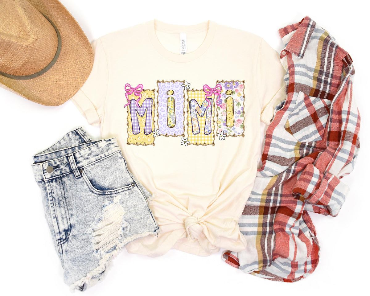 Floral Mama Easter Shirt, Patchwork Tee, Retro Nana Shirt