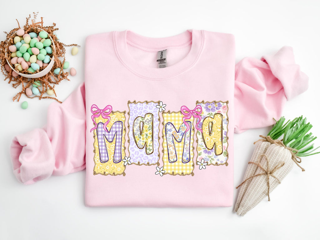 Floral Mama Easter Shirt, Patchwork Tee, Retro Nana Shirt