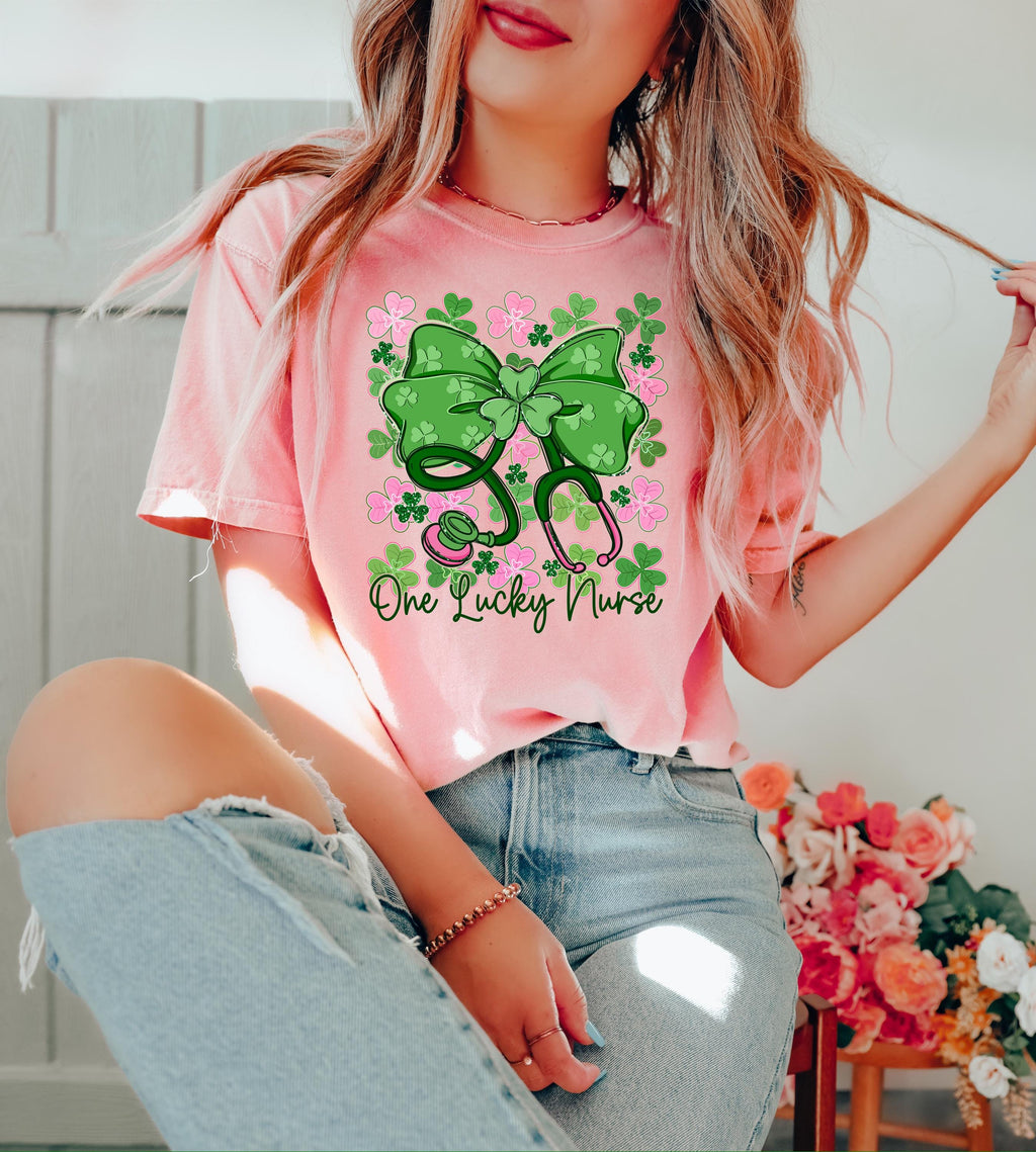 Nurse St Patricks Day Shamrock Sweatshirt, Lucky Irish Nurse Apparel