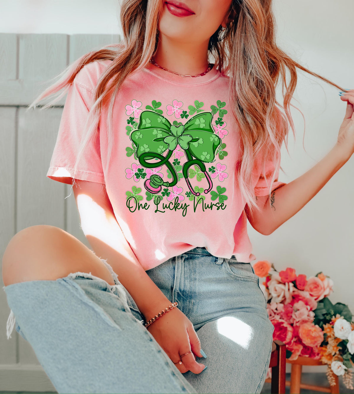 Nurse St Patricks Day Shamrock Sweatshirt, Lucky Irish Nurse Apparel
