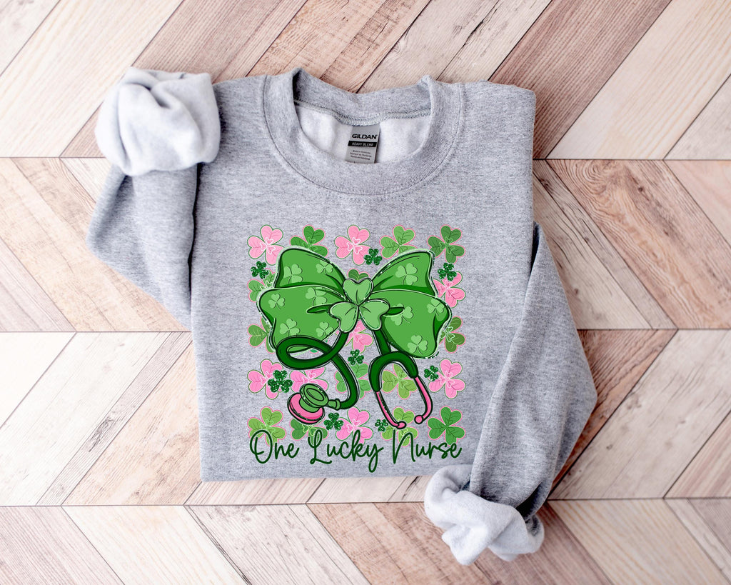 Nurse St Patricks Day Shamrock Sweatshirt, Lucky Irish Nurse Apparel