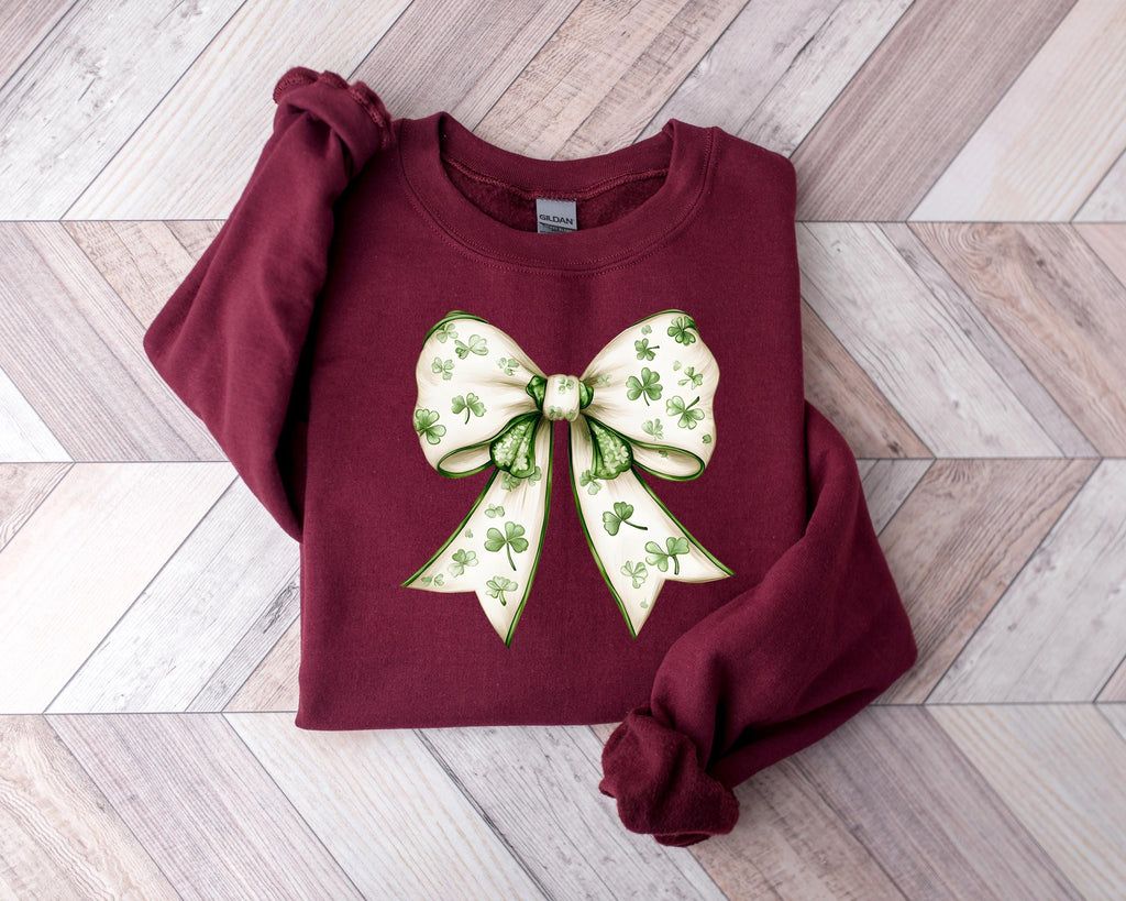 Coquette Shamrock Bow Shirt, St Patrick's Day Irish Party Top