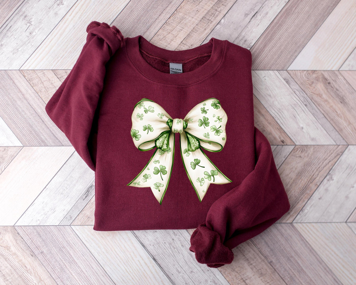 Coquette Shamrock Bow Shirt, St Patrick's Day Irish Party Top