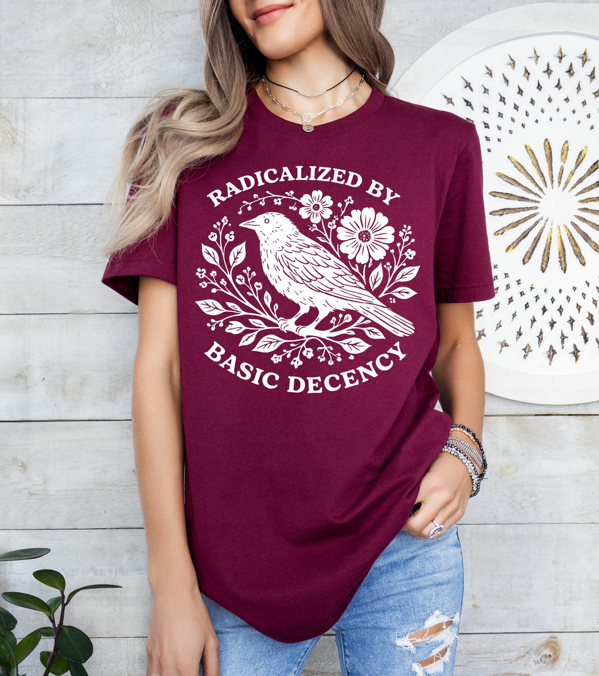 Floral Protest Sweatshirt, Radicalized By Basic Decency, Feminist Gift