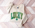 Retro Shamrock Sweatshirt, Womens St Patricks Day Lucky Clover Shirt