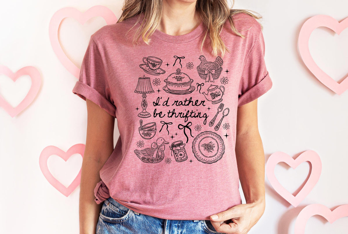 Thrifting Queen Graphic Tee, CottageCore Vintage Easter Shirt