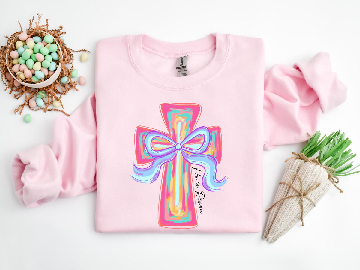 He Is Risen Easter Shirt, Christian Cross Graphic Tee