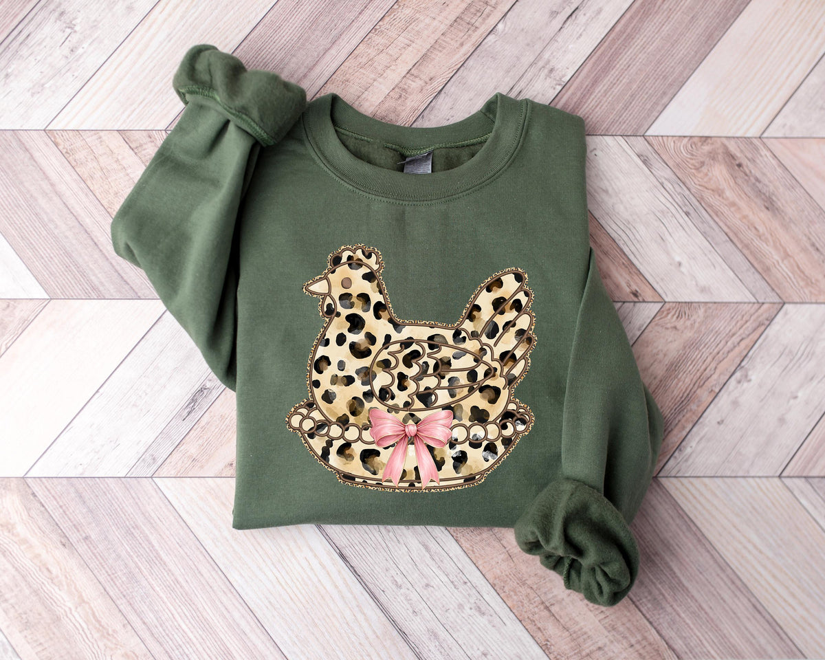 Leopard Chicken Easter Shirt, Christian Hen Grandma Tee