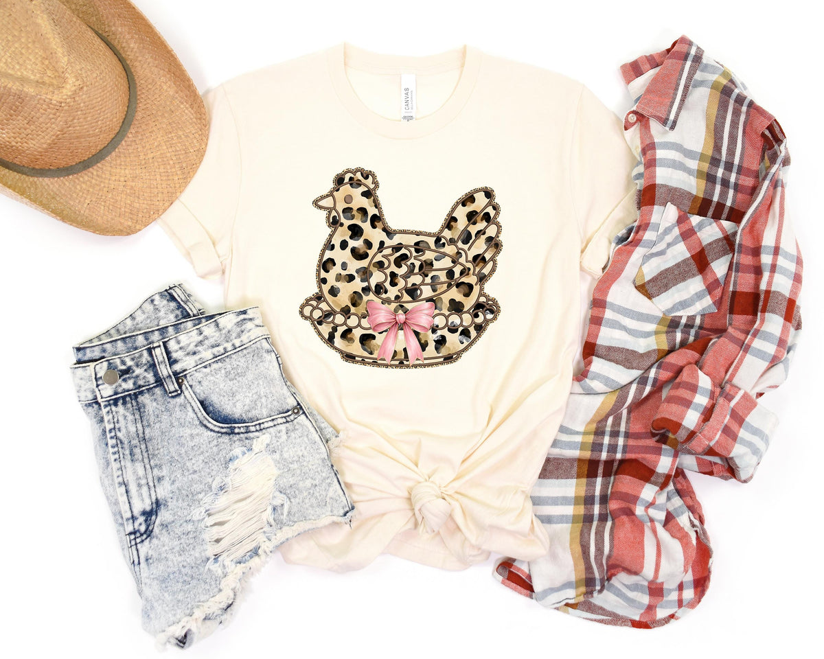 Leopard Chicken Easter Shirt, Christian Hen Grandma Tee