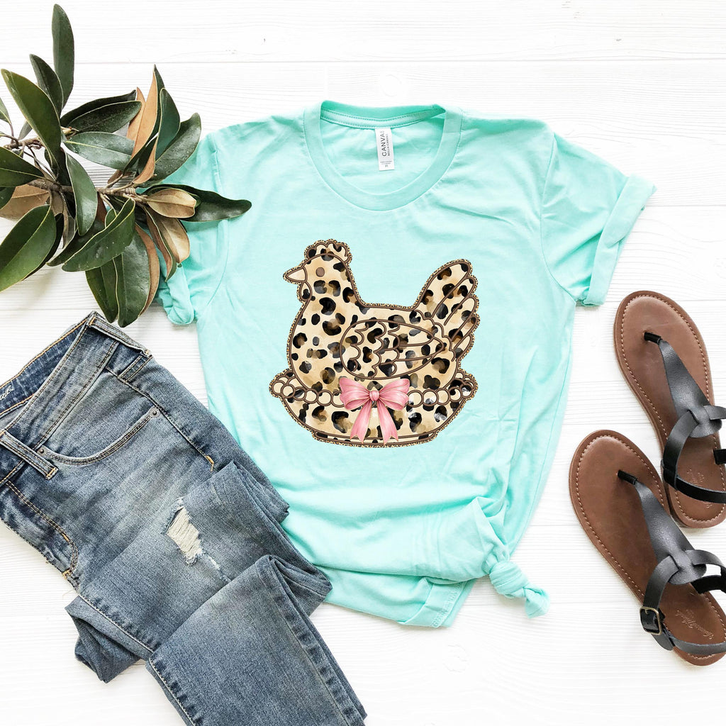 Leopard Chicken Easter Shirt, Christian Hen Grandma Tee