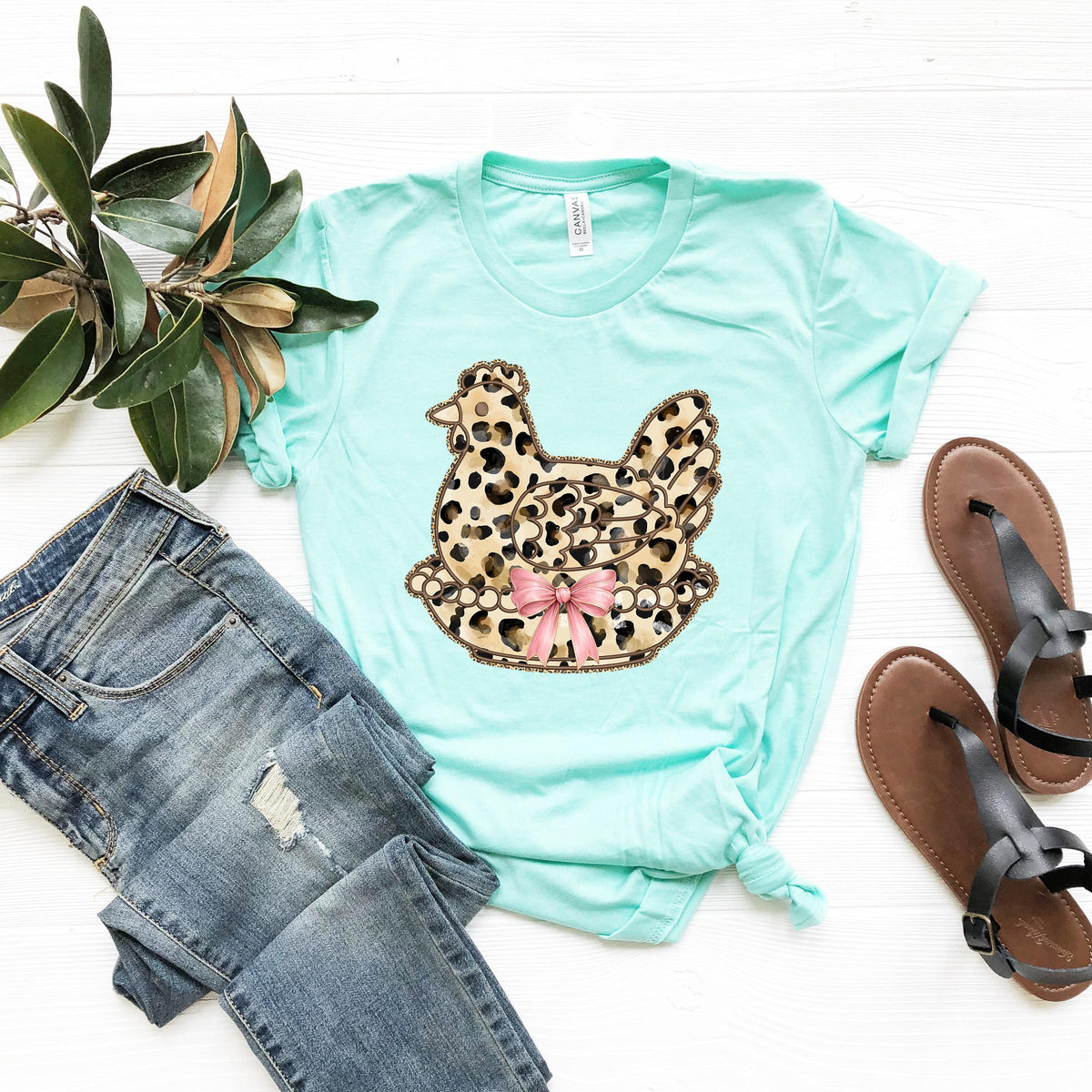 Leopard Chicken Easter Shirt, Christian Hen Grandma Tee