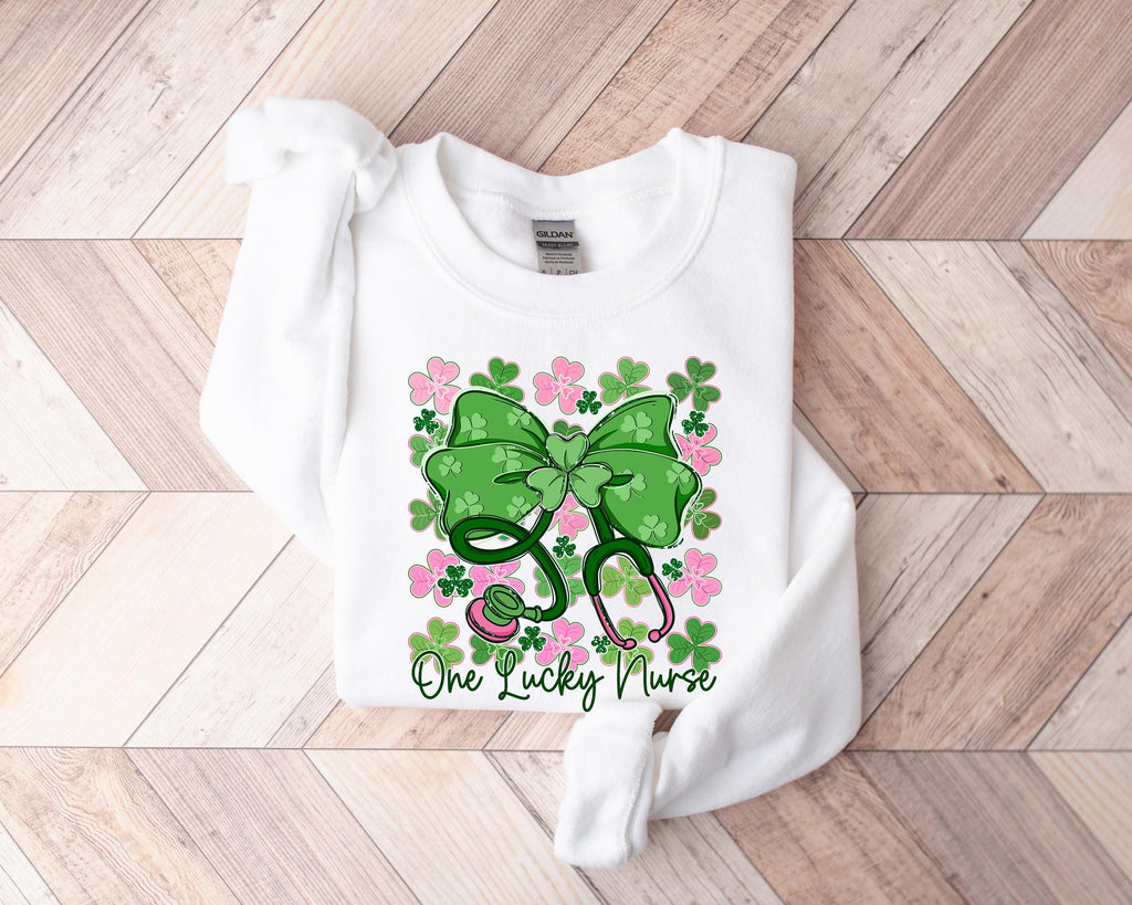 Nurse St Patricks Day Shamrock Sweatshirt, Lucky Irish Nurse Apparel