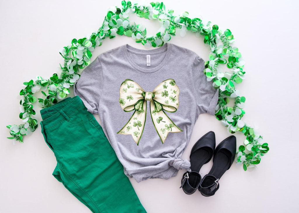 Coquette Shamrock Bow Shirt, St Patrick's Day Irish Party Top