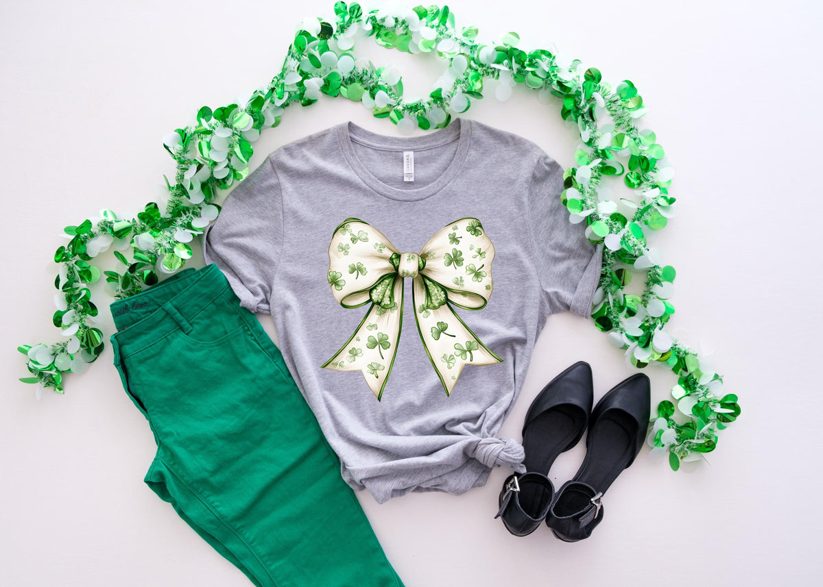 Coquette Shamrock Bow Shirt, St Patrick's Day Irish Party Top