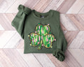 St. Patrick's Day Shamrock Sweatshirt, Blessed Vibes Clover Print