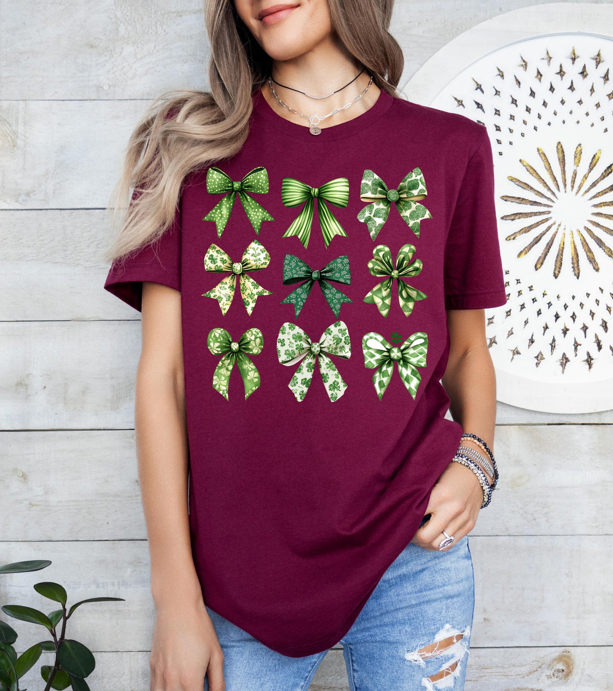 Coquette Shamrock Bows Sweatshirt, St. Patrick's Day Irish Green Shirt