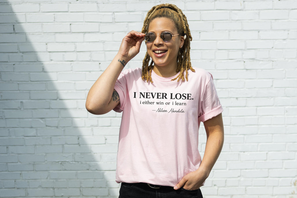 Nelson Mandela Quote Shirt, Inspirational Win or Learn Graphic Tee