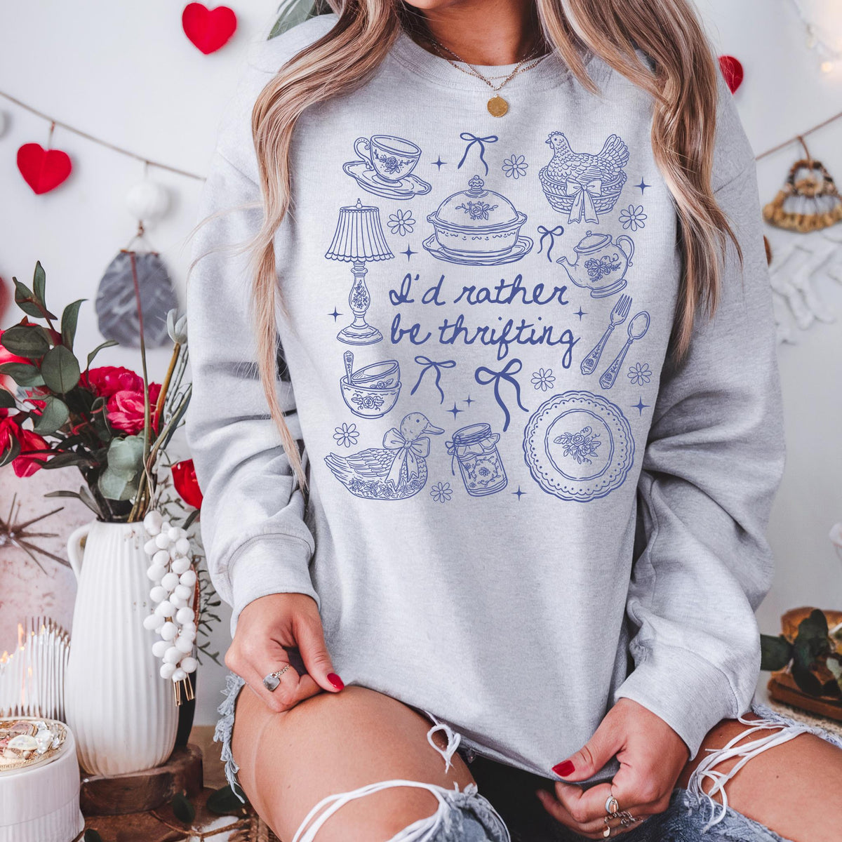 Thrifting Queen Graphic Tee, CottageCore Vintage Easter Shirt