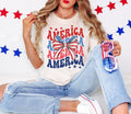 America Coquette Bow Shirt - 4th of July USA Tee