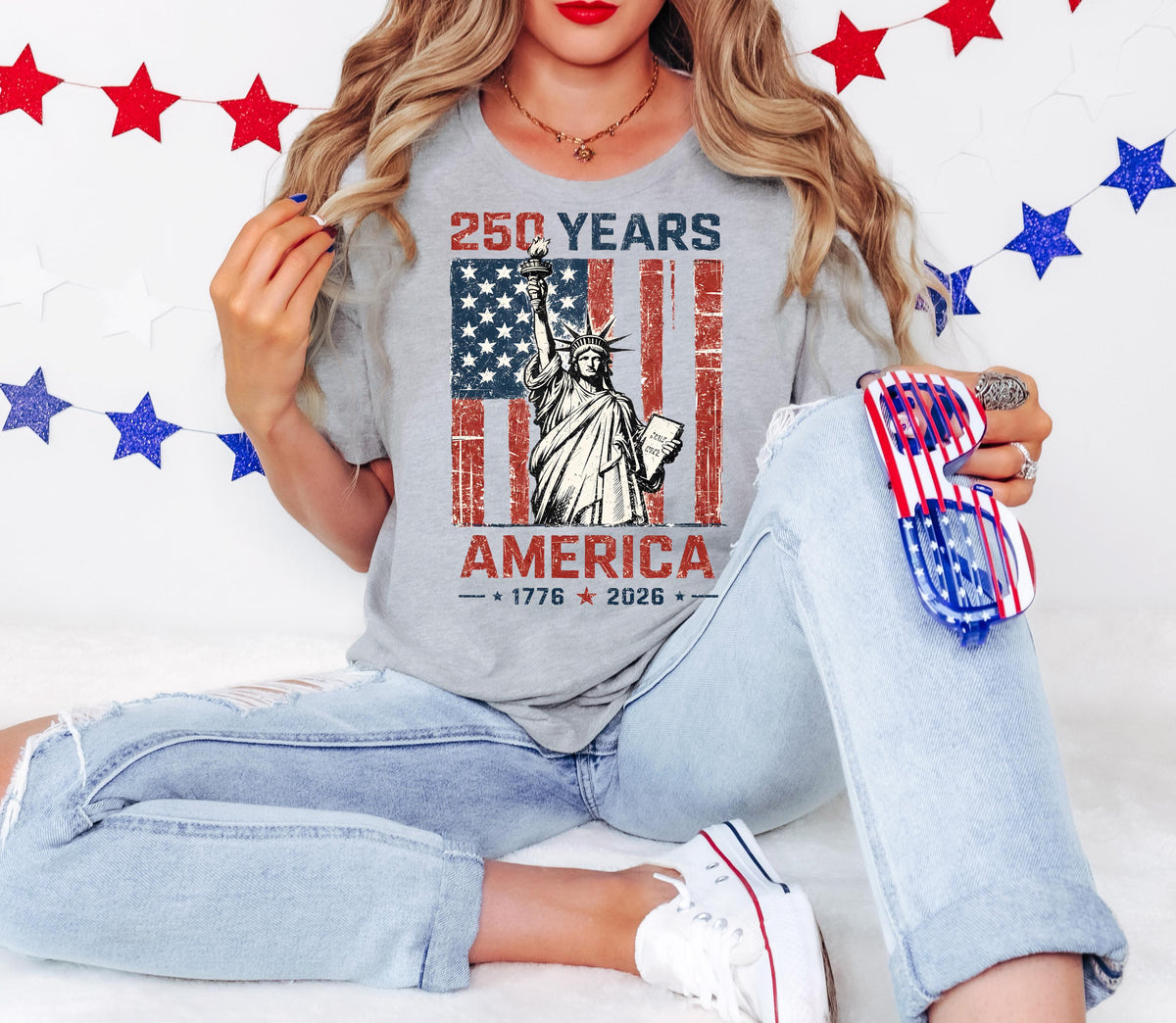 America 250th Anniversary Distressed Eagle Shirt, Patriotic 4th July Tee