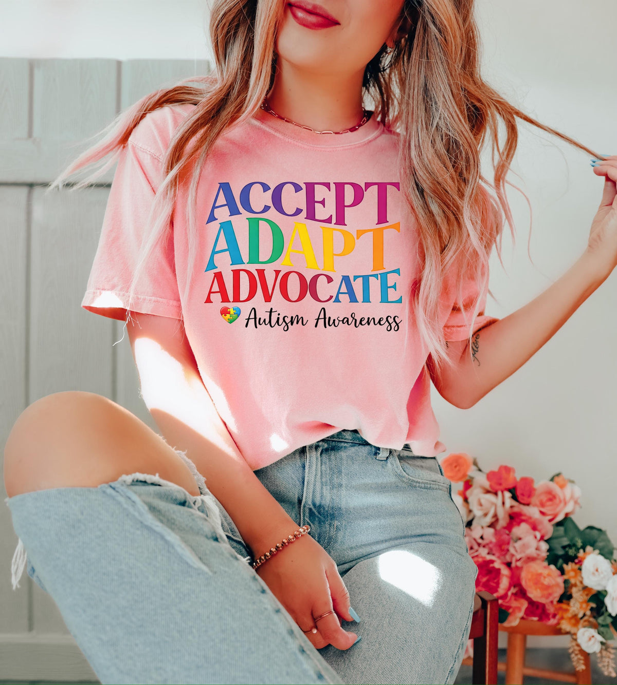 Accept Adapt Advocate Autism Awareness Shirt, Autism Mom Counselor Tee