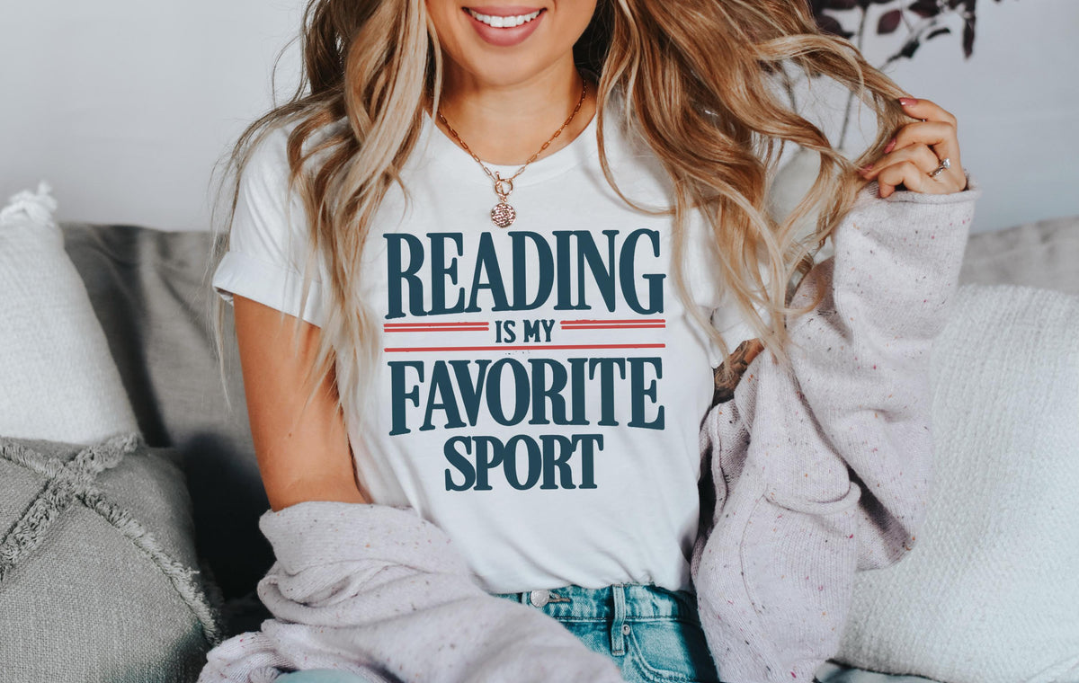 Reading is My Favorite Sport Shirt, Vintage Book Lover Crewneck