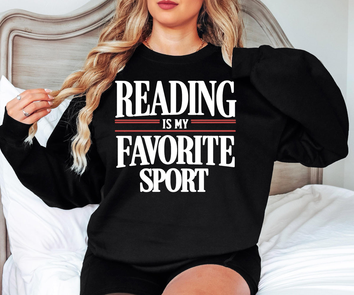 Reading is My Favorite Sport Shirt, Vintage Book Lover Crewneck