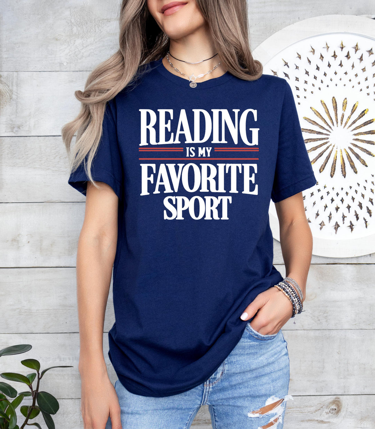 Reading is My Favorite Sport Shirt, Vintage Book Lover Crewneck