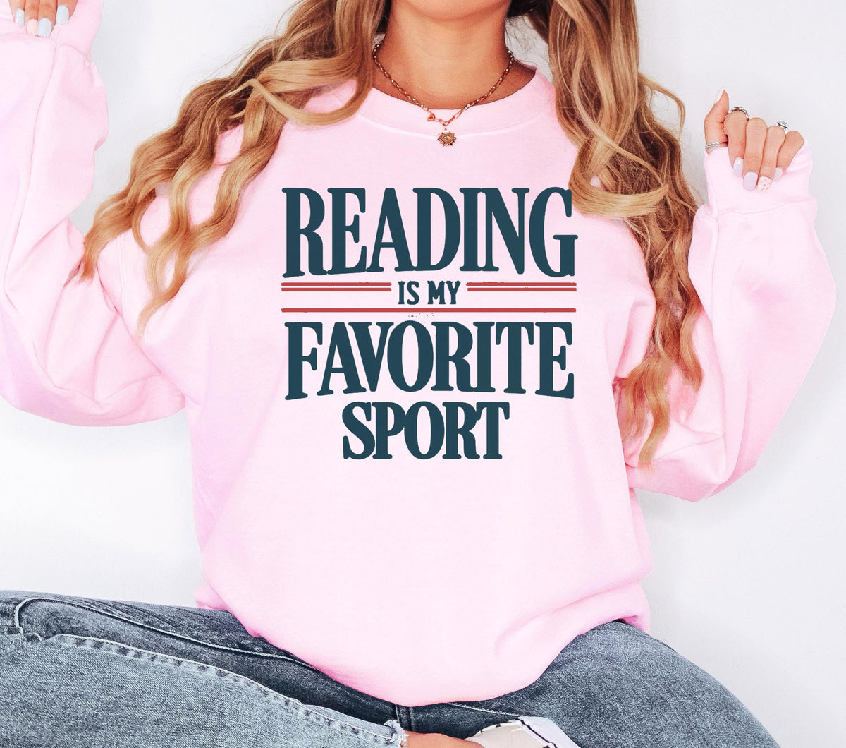 Reading is My Favorite Sport Shirt, Vintage Book Lover Crewneck