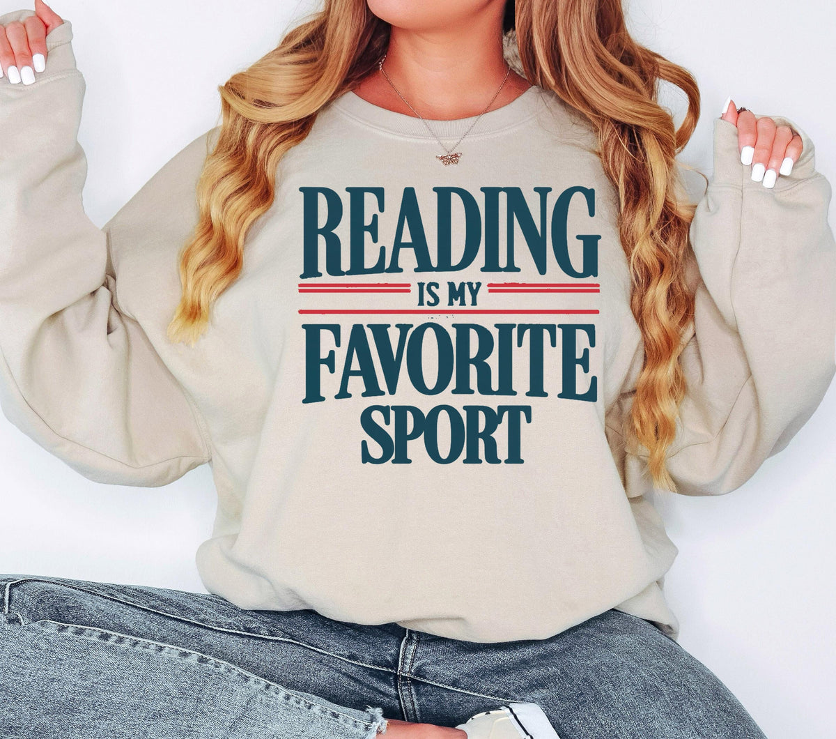 Reading is My Favorite Sport Shirt, Vintage Book Lover Crewneck