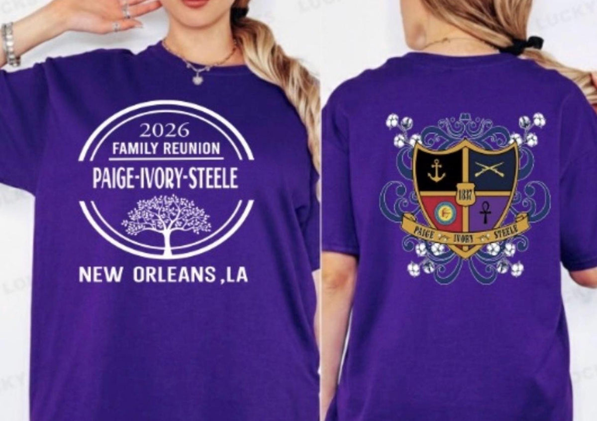 Personalized Family Reunion Shirt:Paige-Ivory-Steele