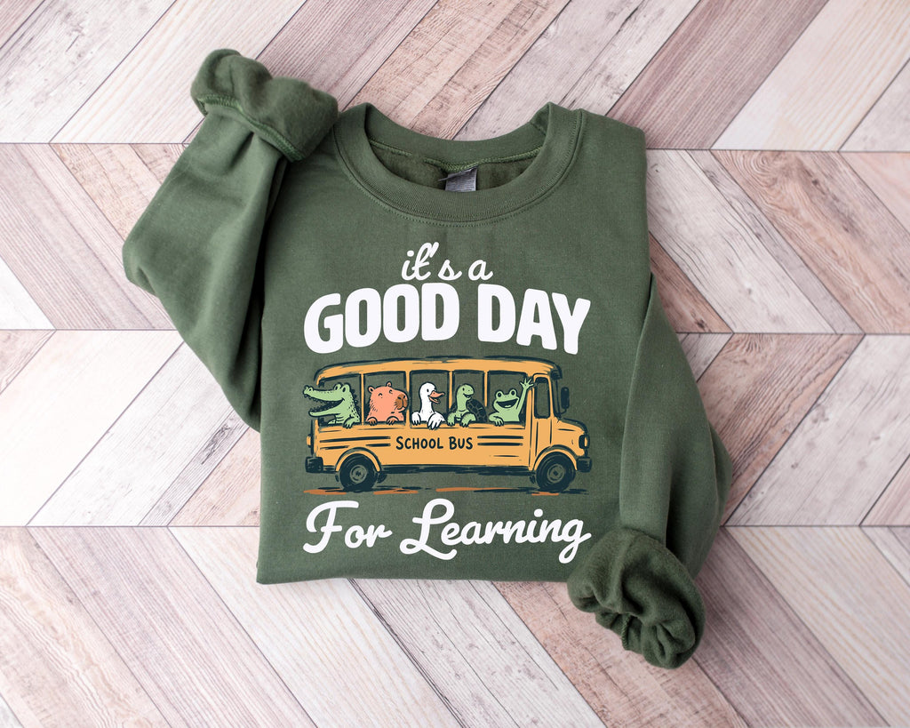 It's A Good Day For Learning shirt, Cute School Bus Animals