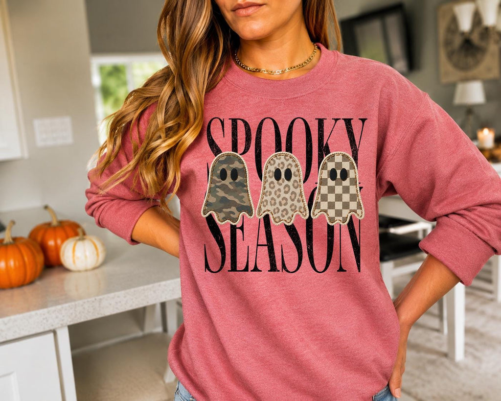 Retro Patchwork Ghosts Shirt, Checkered Ghost Sweatshirt